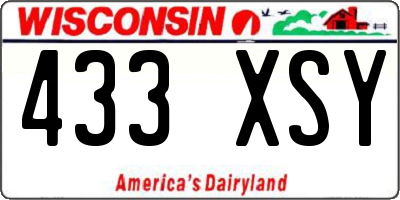 WI license plate 433XSY