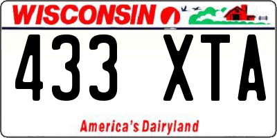 WI license plate 433XTA