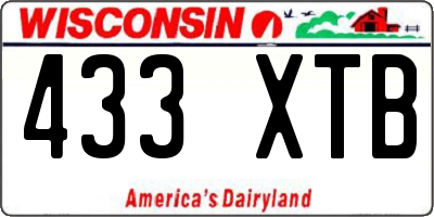 WI license plate 433XTB
