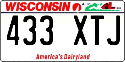 WI license plate 433XTJ