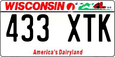 WI license plate 433XTK