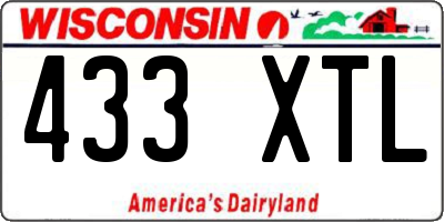 WI license plate 433XTL