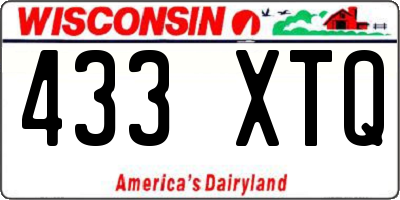 WI license plate 433XTQ