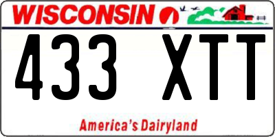 WI license plate 433XTT