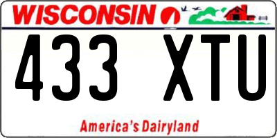 WI license plate 433XTU