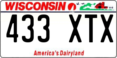 WI license plate 433XTX