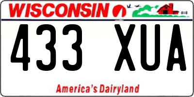 WI license plate 433XUA