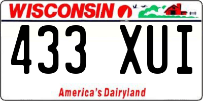 WI license plate 433XUI