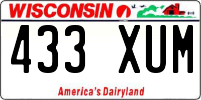 WI license plate 433XUM