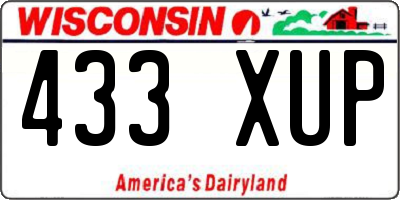 WI license plate 433XUP