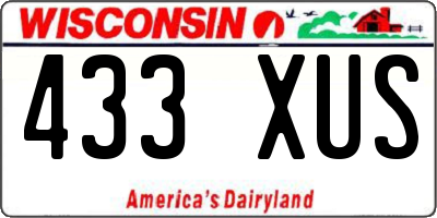 WI license plate 433XUS