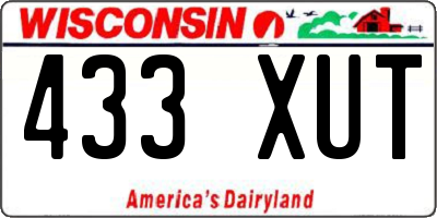 WI license plate 433XUT