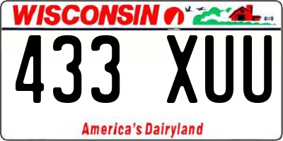 WI license plate 433XUU