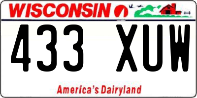 WI license plate 433XUW