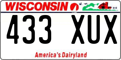 WI license plate 433XUX