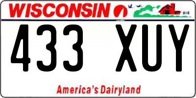 WI license plate 433XUY