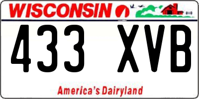 WI license plate 433XVB