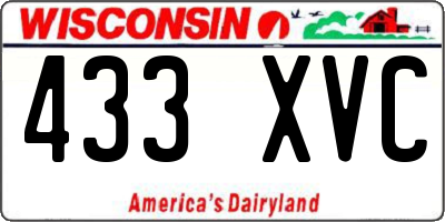WI license plate 433XVC