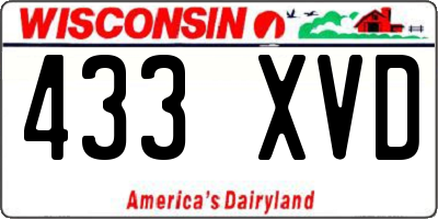 WI license plate 433XVD