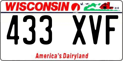 WI license plate 433XVF