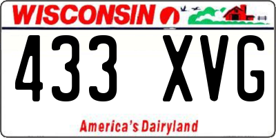 WI license plate 433XVG