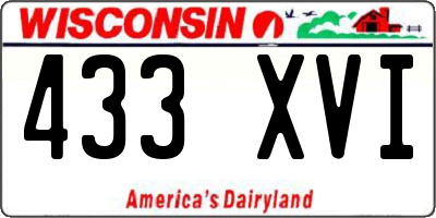 WI license plate 433XVI