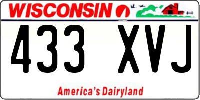 WI license plate 433XVJ