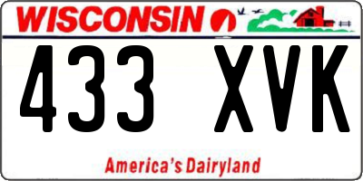 WI license plate 433XVK