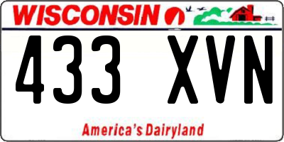WI license plate 433XVN
