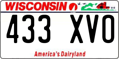 WI license plate 433XVO