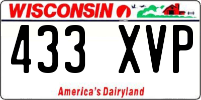 WI license plate 433XVP