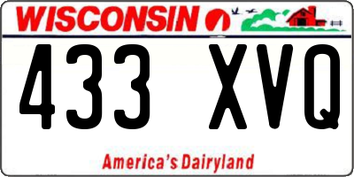 WI license plate 433XVQ