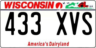 WI license plate 433XVS