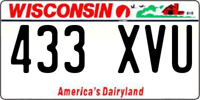 WI license plate 433XVU