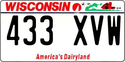 WI license plate 433XVW