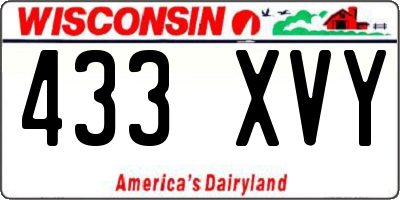 WI license plate 433XVY
