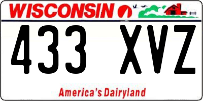 WI license plate 433XVZ