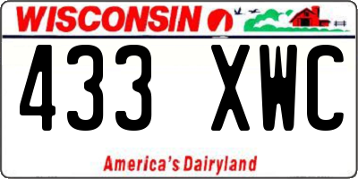 WI license plate 433XWC