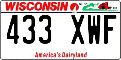 WI license plate 433XWF
