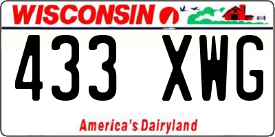WI license plate 433XWG