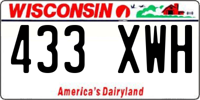 WI license plate 433XWH