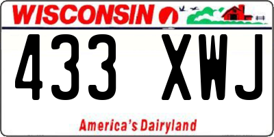 WI license plate 433XWJ