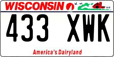 WI license plate 433XWK