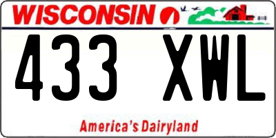 WI license plate 433XWL