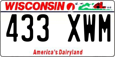 WI license plate 433XWM