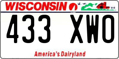 WI license plate 433XWO