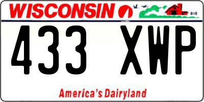 WI license plate 433XWP