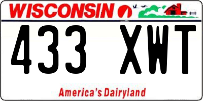 WI license plate 433XWT