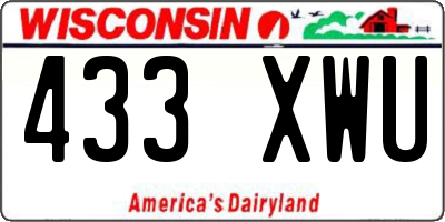 WI license plate 433XWU