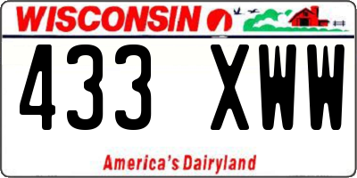 WI license plate 433XWW